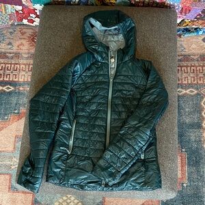 Mountain Hardwear Hooded Packable Puffer Jacket - Dark Green